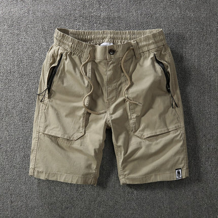 Japanese Retro Tooling Shorts Summer Men's Washed Cotton Elastic Micro Elastic Comfortable Sports Tooling Shorts Shorts