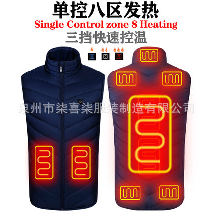 Cross-border vest heating smart vest vest graphene heating three-gear temperature control cold-proof zone 8 smart heating clothes