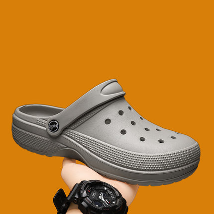 Hole Shoes Men's Sandals Summer Outer Wear Beach Shoes Men's Casual Breathable Slippers Two Wear One Pedal Garden Shoes