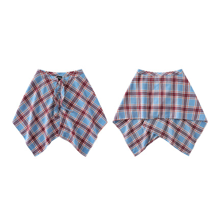 A generation of hair folding artifact color plaid fart curtain one-piece lace-up high street irregular hem Joker skirt