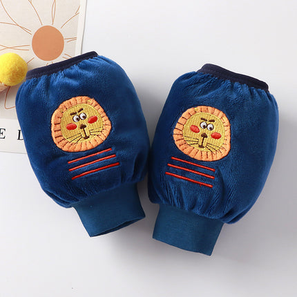 Children's Sleeve Lined Crystal Velvet Anti-Stain and Dirt-Resistant Autumn and Winter New Style Cute Three-Dimensional Embroidery for Boys and Girls