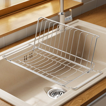 Stainless Steel Sink Draining Basket Kitchen Sink Retractable Bowl and Dish Basin Draining Rack Multifunctional Tableware Bowl and Chopsticks Draining Rack