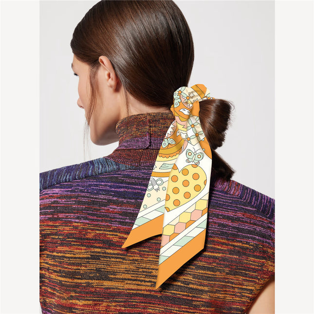 Korean style spring new twill silk hair band hair accessories wholesale women's all-match decorative ponytail hair tie rope girl hair tie