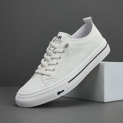 First-Layer Cowhide Sneakers, Soft Sole, Soft Surface, White Shoes for Men, Simple Casual Shoes, Versatile Men's Shoes, Comfortable