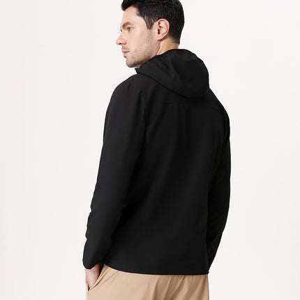 Dijia Outdoor Sports Jacket Men's Quick-drying Breathable Running Zipper Hooded Casual Wear Long-sleeved Jacket Windbreaker Cross-border