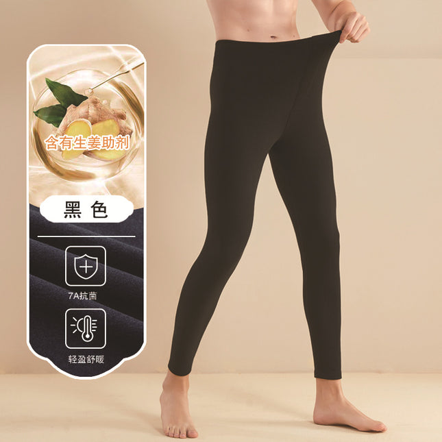 2025 Autumn and Winter New Antibacterial German Velvet Thermal Pants for Men, Brushed Inner Wear, Bottoming Long Johns, Slim Men's Cotton Pants