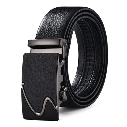 Automatic buckle belt men's business belt covered pig sausage belt versatile trendy belt one-piece delivery factory direct sales