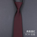 8cm elegant burgundy zipper tie