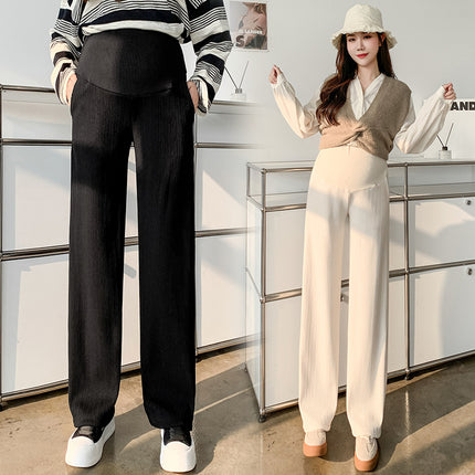 Pregnant Women's Pants Spring and Autumn Outer Wear plus size Wide Leg Pants Pregnant Women's Winter Pregnant Women's Pants fleece-lined Bottoming Abdominal Pants Spring