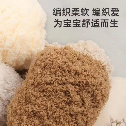 3 strands of coral fleece baby scarf coarse wool hand woven towel line baby sweater in stock wholesale