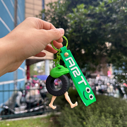 Cross-Border Foreign Abstract Shanhaijing Keychain Tung Tung Tung Sahur Car Wooden Stick Man Keychain