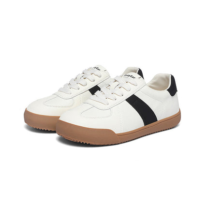 (Out-Of-Stock Items Cannot Be Replenished) Genuine Leather Retro White Sneakers for Women, Thick-Soled Sports Casual German Training Shoes, Soft-Soled Sneakers That Are Comfortable and Won'T Tire Your Feet