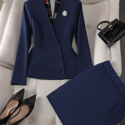 Cross-Border Fashion Professional Women's Skirt, Elegant Goddess Style Suit, Spring and Summer Style Suit, Beauty Salon Front Desk Work Uniform