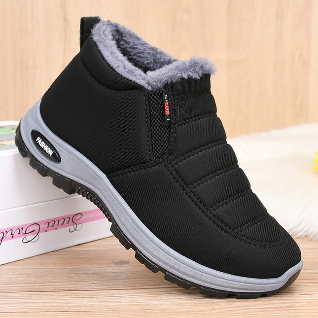 Couple's New Style Cotton Boots TEMU Foreign Trade Men's and Women's Boots Middle-aged and Old People's Cotton Shoes Snow Boots fleece-lined Thickened Warm Shoes