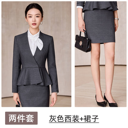 Business Attire, Goddess Style, Long-Sleeved Beauty Salon Front Desk, Fashion Hotel Manager, Sales Department, Jewelry Store Work Clothes