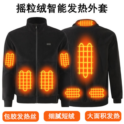 Cross-Border Heating Jacket Couple Heated Polar Fleece Safety Smart Constant Temperature Heating Jacket Smart Electric Heating Jacket Large Size