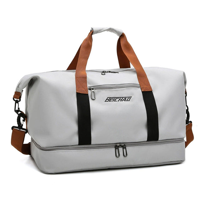 New Style Travel Bag for Women, Waterproof, Large Capacity, Dry and Wet Separation, Gym Bag, Can Be Attached to Trolley, Portable Storage Bag