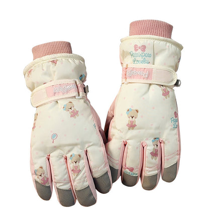 Men's and Women's Ski Gloves Winter Outdoor Riding Tram Fleece-Lined Thickeneded Cold-Proof Warm Windproof Waterproof Touch Screen Cotton Gloves