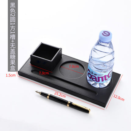High-End Leather Hotel A4 Writing Board with Magnetic Buckle, Leather Coaster, Folder, Signing Document Board, Can Be Printed with Logo