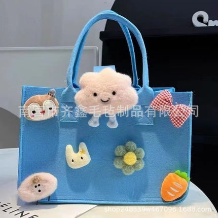 Factory Supplies Trendy Bags for 100-Day Celebrations, Birthday Favors, Cartoon Felt Bags, Student Lunch Box Storage