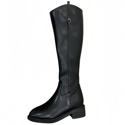2024 Autumn New British Style Slimming Riding Boots for Trendy Girls, Side Zipper Slim Boots, Versatile Bootcut Boots
