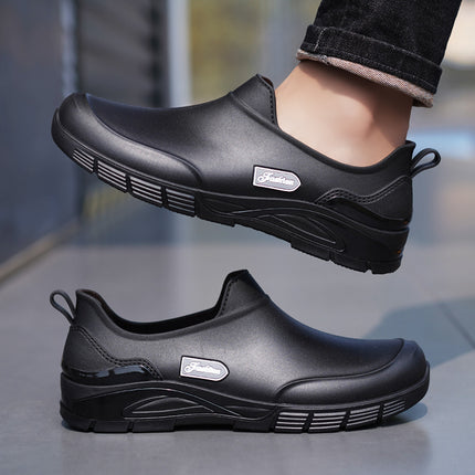 Men's Short Rain Boots, Non-Slip, Waterproof, Fashionable Rain Boots, Velvet Warm Rubber Shoes, Fishing Short-Tube Work Water Shoes, Overshoes