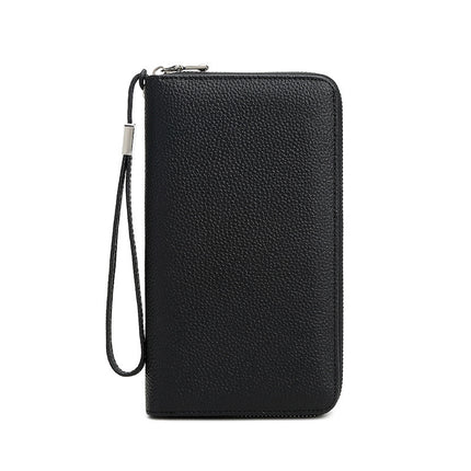 Cross-border new RFID anti-theft brush leather wallet multi-card long money clip head layer cowhide large capacity clutch