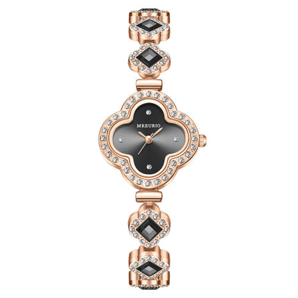 Live Hot Hot Hot Fashion Four-leaf Clover Bracelet Quartz Watch Emerald Women's Watch Women's Watch Factory Wholesale