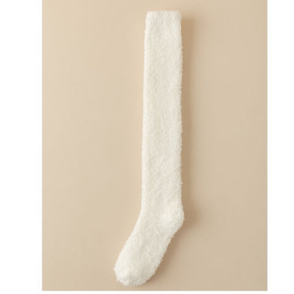 Women's Coral Fleece Over-The-Knee Socks, Autumn and Winter Floor Socks, Towel Socks, High Tube Maternity Socks, Essential for Keeping Warm in Winter