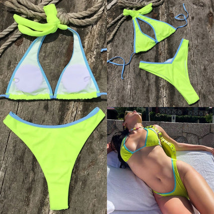 2026 Towel Material Women's Bikini Big-Name Brand Sexy Beach Swimsuit Unique Color-Blocking Brightening Bikini Swimsuit