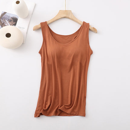 Modal with chest pad Vest Women's condole belt without steel ring BRA-T Cup one-piece slim underwear base shirt wholesale