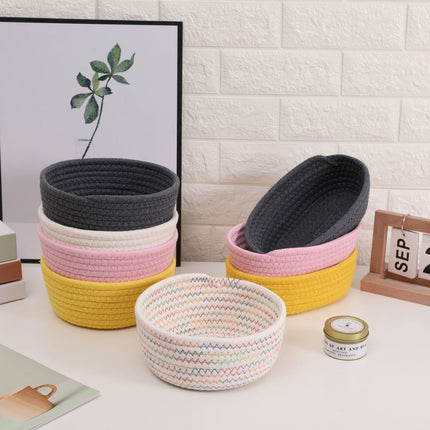 Cotton Woven Fabric Desktop Storage Basket Snack Toy Cosmetics Storage Office Desktop Storage Basket Entrance Miscellaneous