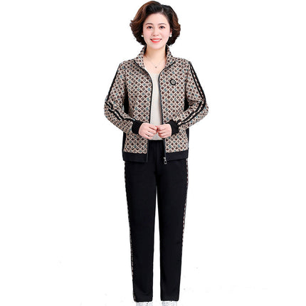 Middle-aged mother spring sportswear suit 2023 new middle-aged and elderly women Spring and Autumn fashion casual two-piece suit