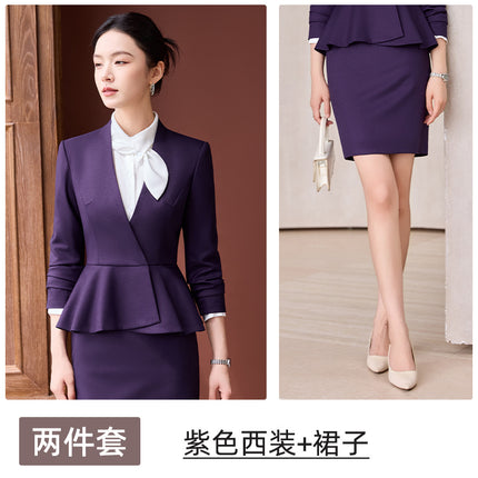 Business Attire, Goddess Style, Long-Sleeved Beauty Salon Front Desk, Fashion Hotel Manager, Sales Department, Jewelry Store Work Clothes