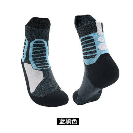 Men's Basketball Socks, Professional Thickened Towel Bottom Running Elite Socks, Sports Mid-Calf Sweat-Absorbent Non-Slip Socks, Mid-Calf Socks