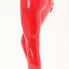 Red shiny leather, without zipper / XS
