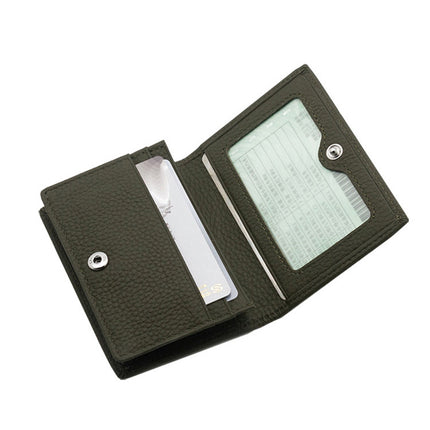 Cross-Border Hidden Buckle Mirror Window Genuine Leather Business Card Holder for Men and Women Large Capacity Business Card Holder First Layer Cowhide Card Holder