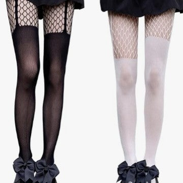 Cross-Border Fishnet Stockings Spring Summer Autumn Small Moon Pattern Hollow-Out Thin Lace Pantyhose Black Anti-Snag Tights