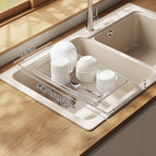 Stainless steel shallow telescopic drain basket (small size)