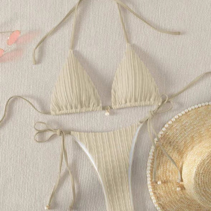 European and American New Sexy Bikini Bikini Split Swimsuit Two-piece Set Drawstring Strap Backless Cross-border Xingcheng