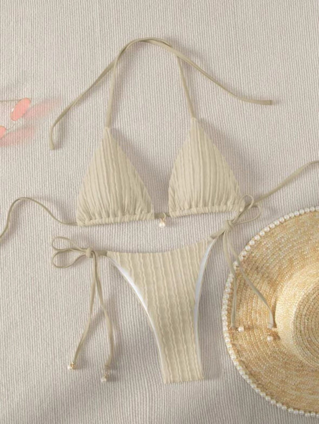 European and American New Sexy Bikini Bikini Split Swimsuit Two-piece Set Drawstring Strap Backless Cross-border Xingcheng