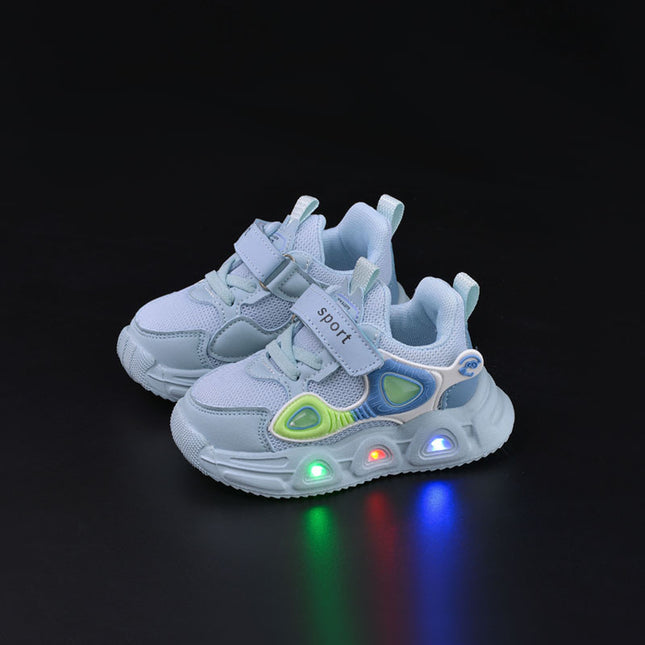 2025 Spring and Summer Double Net Shoes with Light-up Light-up Light-up Shoes for Boys 1-3-5 Years Old Running Shoes Baby Toddler Shoes for Girls