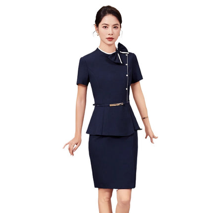 Xiao Xiang Style Summer Fashion Women's Clothing Professional suit Dress High-end Sense Reception Beauty Salon Front Desk Work Clothes