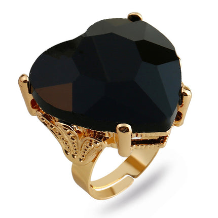 Cross-border supply of European and American fashion jewelry high-end Middle East fashion ring Wish explosions round large gem index finger ring