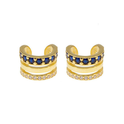 Amazon, Aliexpress, Temu, Shein, European and American Cross-Border Popular Luxury Zircon Earrings and Ear Clips Wholesale