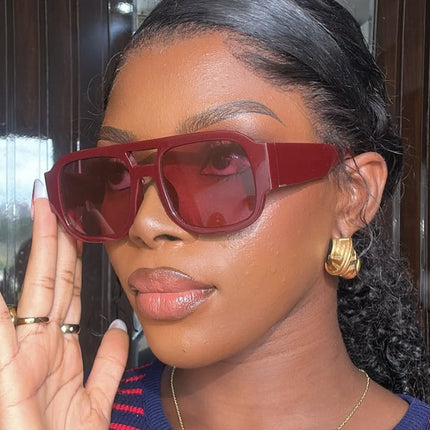 Fashion Casual Double-Bridge Sunglasses 2025 New Sun Glasses Uv Protection Personality European and American Photo Influencer Sunglasses for Women