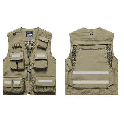 Vest Custom Printing LOGO Outdoor Mountaineering Camping Function Luya Multifunctional Summer Tooling Photography Vest