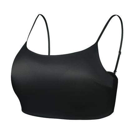 Guolian Silk Satin U-Shaped Slimming Basic Versatile Beautiful Back Mulberry Silk Anti-Exposure Fixed Cup Bra