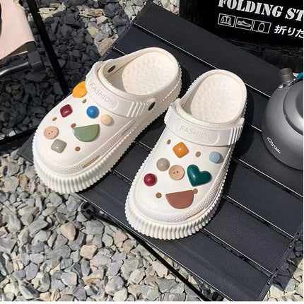 Soft-soled Cave Shoes Women's Middle Pad Removable Outer Wear All-match Non-slip Fashionable Sandals Inner Height-increasing Harajuku-style Sandals