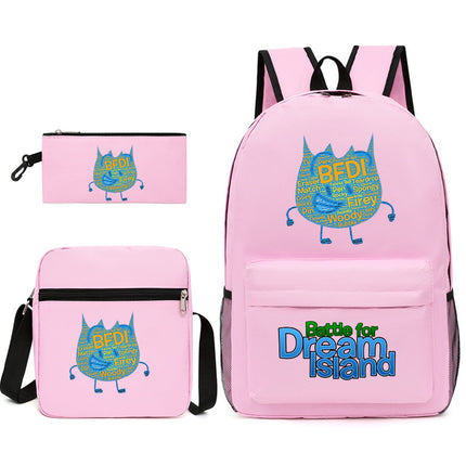 Battle for Dream Island Backpack Dream Island Schoolbag Three-Piece Canvas Backpack